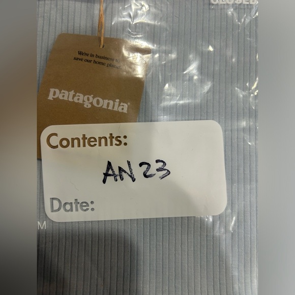 Patagonia Women's Large Rib Knit Top Fleck Blue NWT Slim Fit Cap Sleeves Stretch - Picture 9 of 9